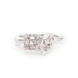 14K White Gold Asscher Cut & Marquise Cut Lab Diamond Toi et Moi Engagement Ring