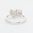 14K White Gold Asscher Cut & Marquise Cut Lab Diamond Toi et Moi Engagement Ring