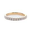 14K Yellow Gold Setting & White Gold Prongs Round Lab Diamond Half Eternity Ring