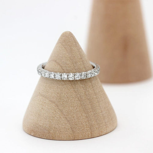 18K White Gold Round Lab Diamond Thin Eternity Ring