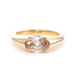 14K Yellow Gold Oval Old Mine Cut Lab Diamond Solitaire Wedding Ring