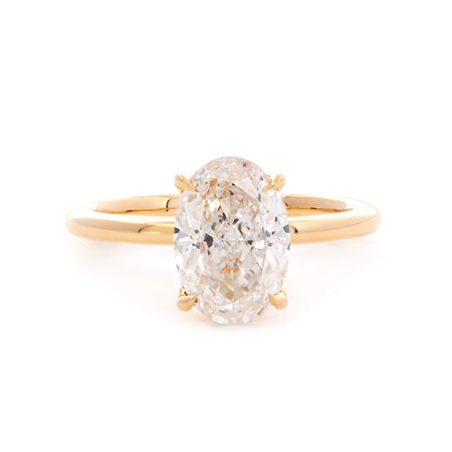 18k Yellow Gold 2 Carat Oval Cut Diamond Solitaire Ring