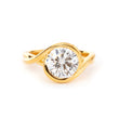 14K Yellow Gold Round Brilliant Cut Diamond Tension Setting Engagement Ring