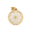 14K Yellow Gold 2ct Natural Garnet & Round Lab Diamond & White Mother of Pearl Pendant Necklace