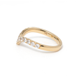 18K Yellow Gold Round Cut Lab Diamond V Shape Wedding Band Enhancer