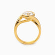 14K Yellow Gold Round Brilliant Cut Diamond Tension Setting Engagement Ring