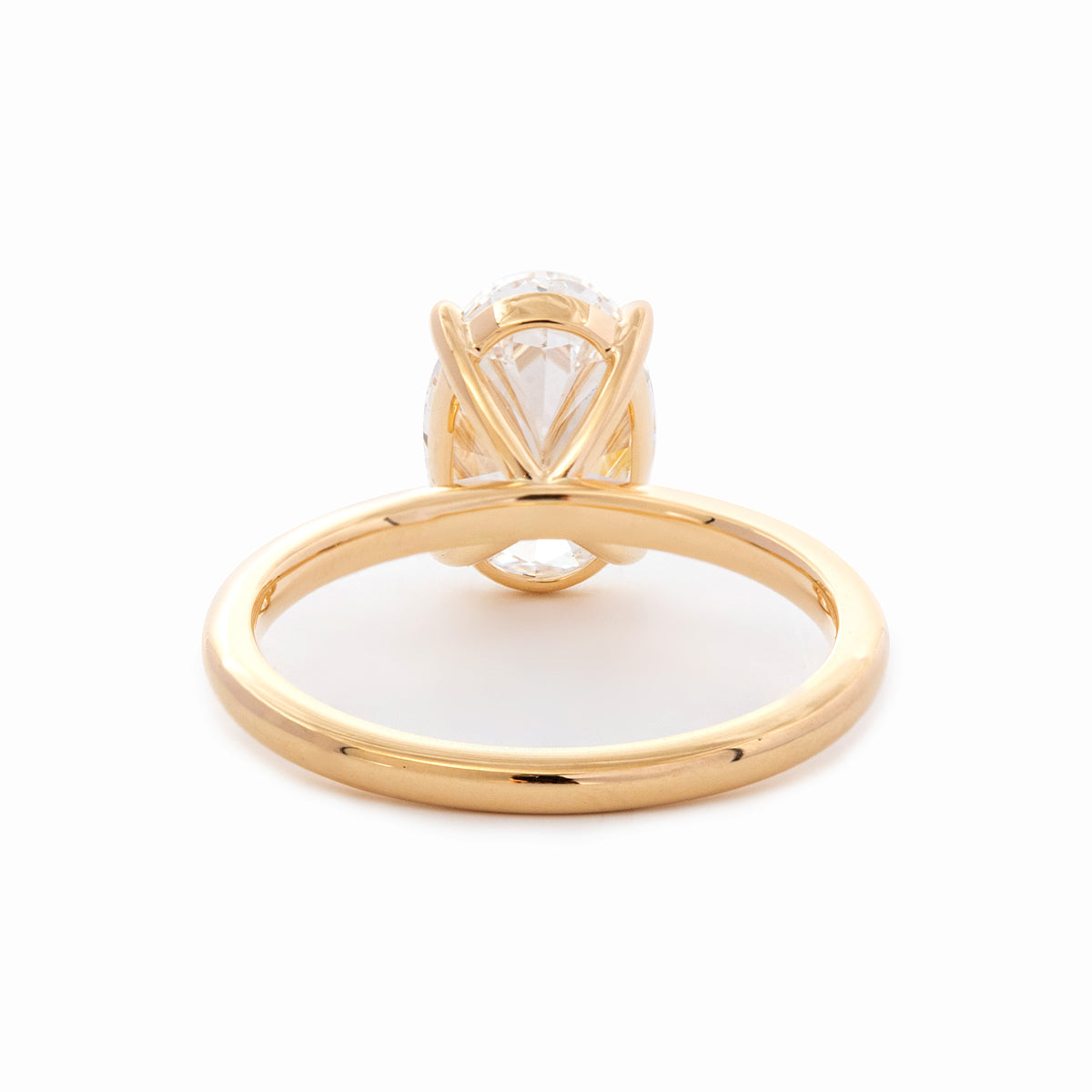 18k Yellow Gold 2 Carat Oval Cut Diamond Solitaire Ring