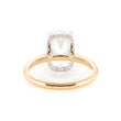 18k Yellow Gold & White Gold 6 Carats Elongated Cushion Cut Lab Diamond Double Prong Hidden Halo Ring