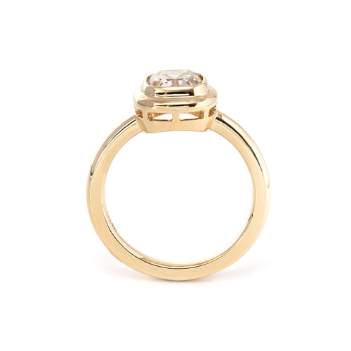 14K Yellow Gold 1.3 Carat OMC Diamond Bezel Wedding Ring