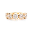 18K Yellow Gold Five Stone Round Brilliant Cut Diamond Statement Ring