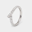 18K White Gold Round Cut Lab Diamond V Shape Wedding Ring Enhancer