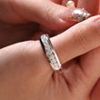 14K White Gold Round Diamond Half Eternity Ring