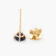 18K Yellow Gold Round Sapphire Stud Earrings